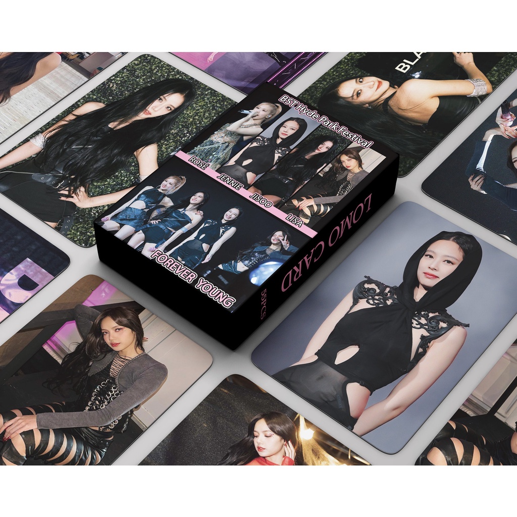 Blackpink 7th Anniversary JENNIE LISA JISOO ROSÉ BST Hyde Park Photocard Lomo Card 55pcs/box