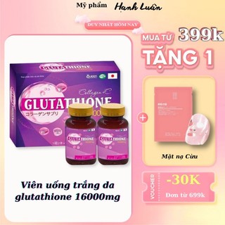 Viên uống glutathione 16000mg, hộp 60 viên, collagen+C, Trắng da,mờ nám, giảm thâm, nâng tone, myphamhanhluan