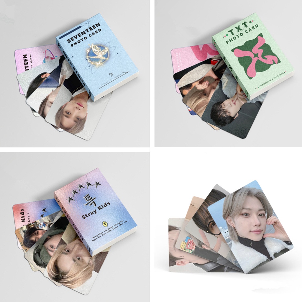 50pcs/box SEVENTEEN STRAY KIDS TXT Photocards Album Lomo Cards Straykids Tomorrow X Together Kpop Postcards LETAOTAO2023