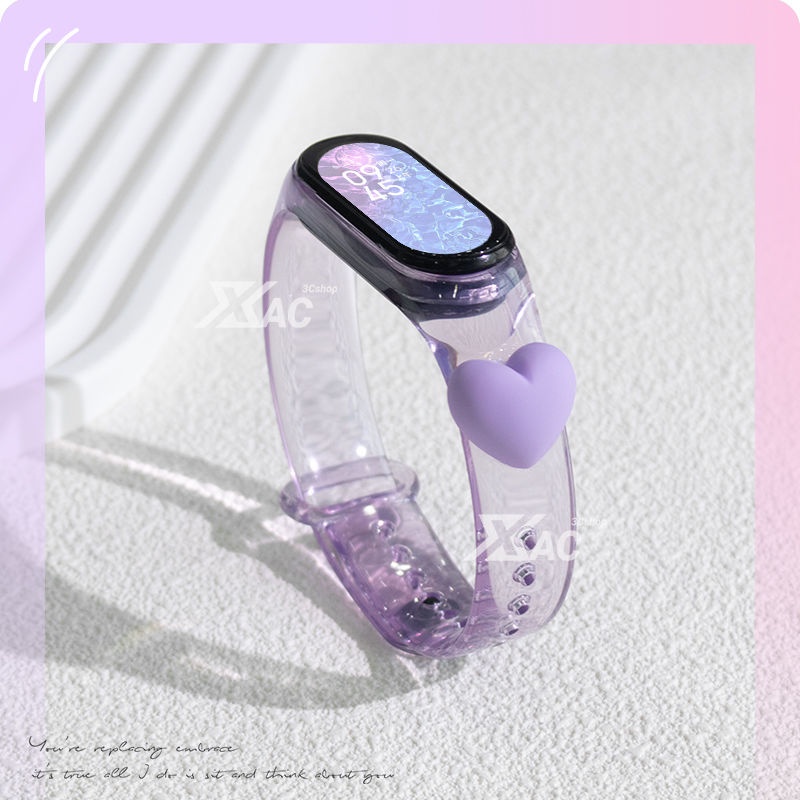 Dây Đeo Cổ Tay Bằng Silicon Màu Hồng Cho Xiaomi Mi Band 8 3 4 5 6 7 8 5 6 7 6 3 4 5 6 7 8 7