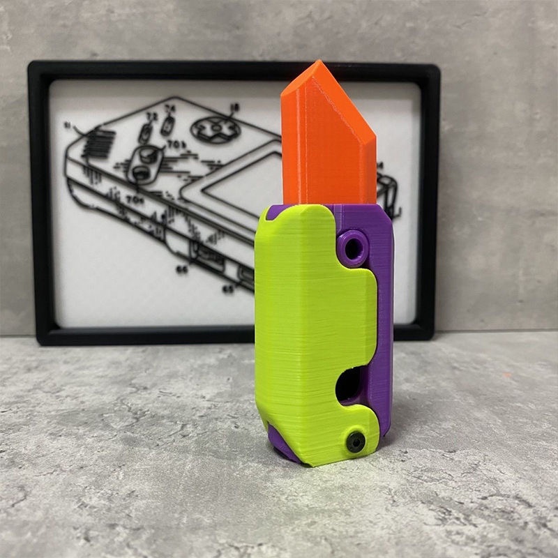 Thẻ Đồ Chơi Giảm Trọng Lực Hình Cà Rốt Dao In 3D Dễ Thương