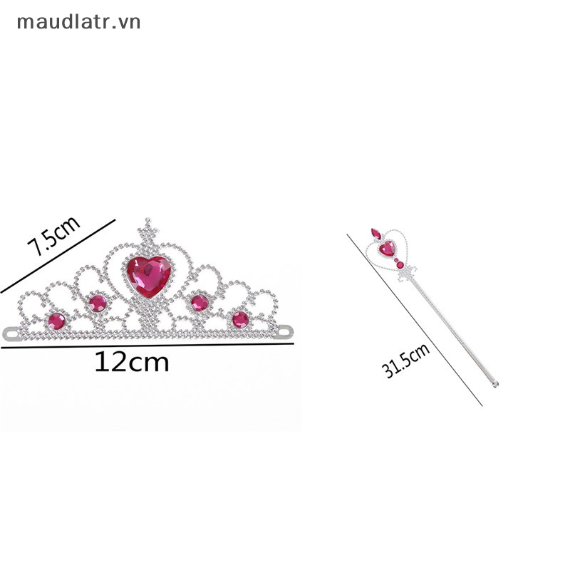 1 Bộ Vương Miện Công Chúa Pha Lê + Gậy Phép Thuật Cho Bé Gái