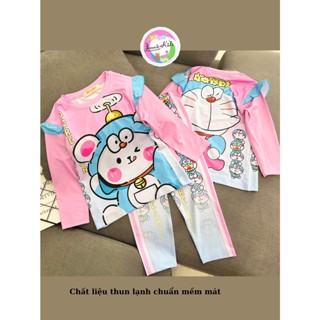 Đồ bộ dài tay cho bé gái size đại 23 đến 40kg tay cánh tiên vải thun lạnh Jenniekids J580