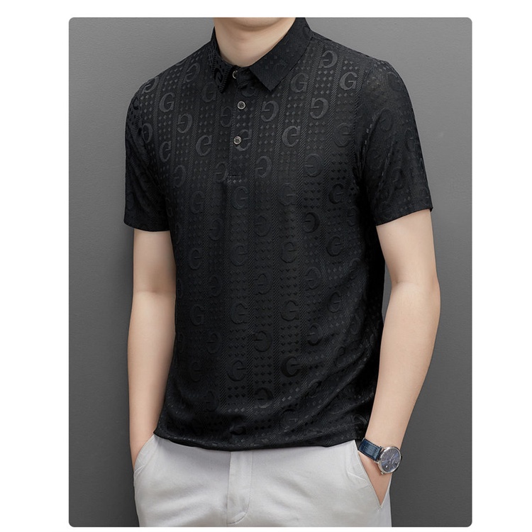 Áo Thun Polo Ngắn Tay Phong Cách Hong Kong Trẻ Trung Cho Nam