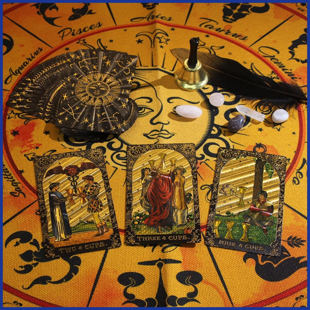 Bộ Bài Tarot Bằng Lá Vàng 12x7cm