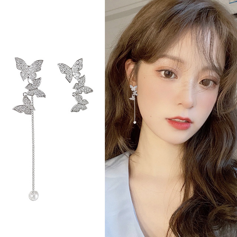 Bông tai nữ tiểu thư dáng dài thanh lịch sang chảnh mẫu mới thời trang YK