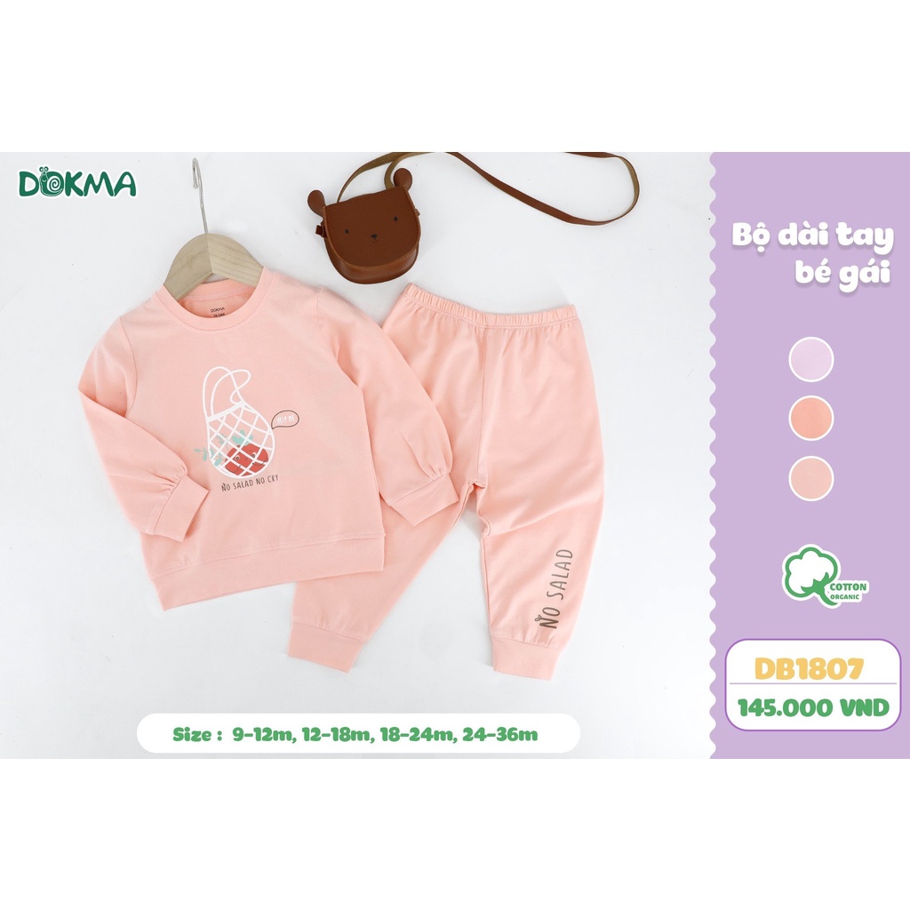 Bộ Dài Tay Cotton DOKMA Hình In Đáng Yêu Cho Bé Mã DB1807