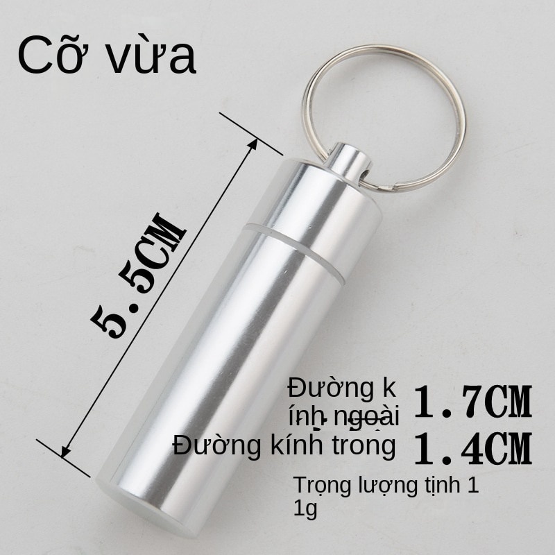 Hộp Tăm Bông Hợp Kim Nhôm, Hộp Đựng Thuốc Kim Loại Kín Chống Thấm, Hộp Đựng Tăm Cầm Tay, Hộp Đựng Thuốc Chống Thấm
