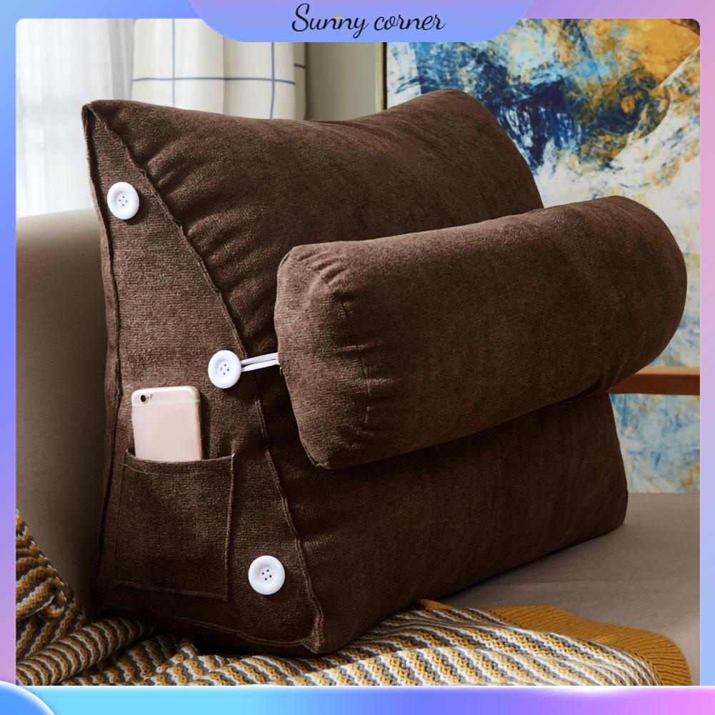Sunny corner Có hàng sẵn Lớn Tựa Lưng 60X22X50 Cm Thiết Kế Hình Tam Giác Có Thể Tháo Rời Mềm Mại Thoải Mái Gối Đọc Sách Cho Nhà Sofa Giường