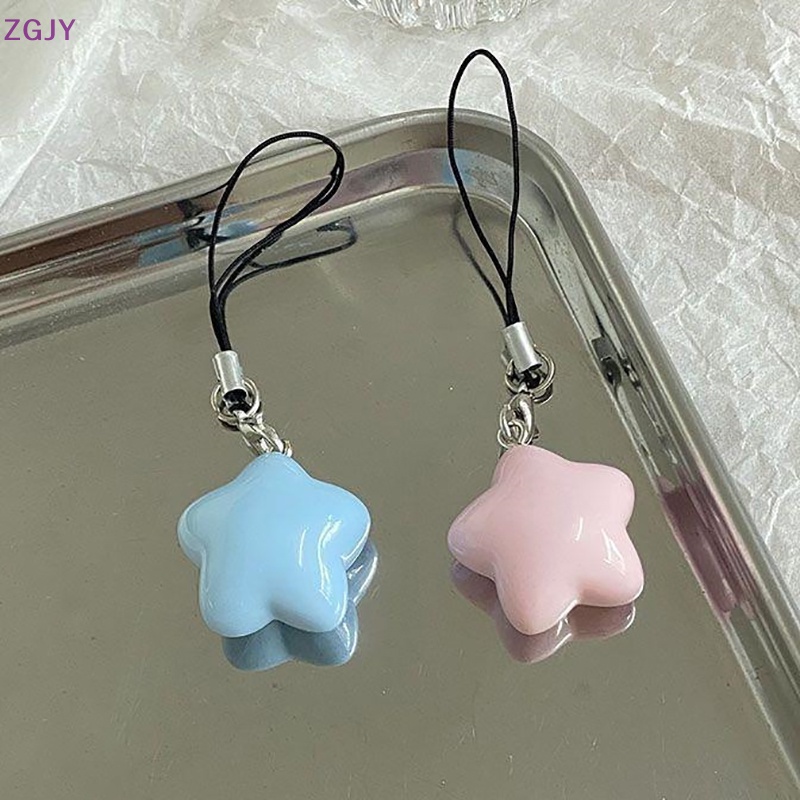 Terokk kawaii color pentagram resin mặt dây chuyền điện thoại dây buộc ba lô ch ins mặt dây chuyền tai nghe phụ kiện cặp đôi sáng tạo quà tặng mới