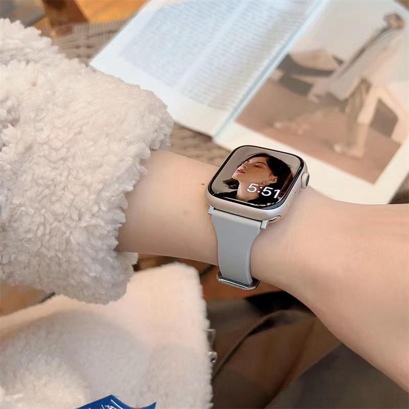 Dây Đeo Silicon Sắc phụ nữ mảnh mai eo nhỏ Cho Đồng Hồ Thông Minh Apple Watch ultra 8 7 6 5 4 45mm 41mm 44mm 40mm 49mm