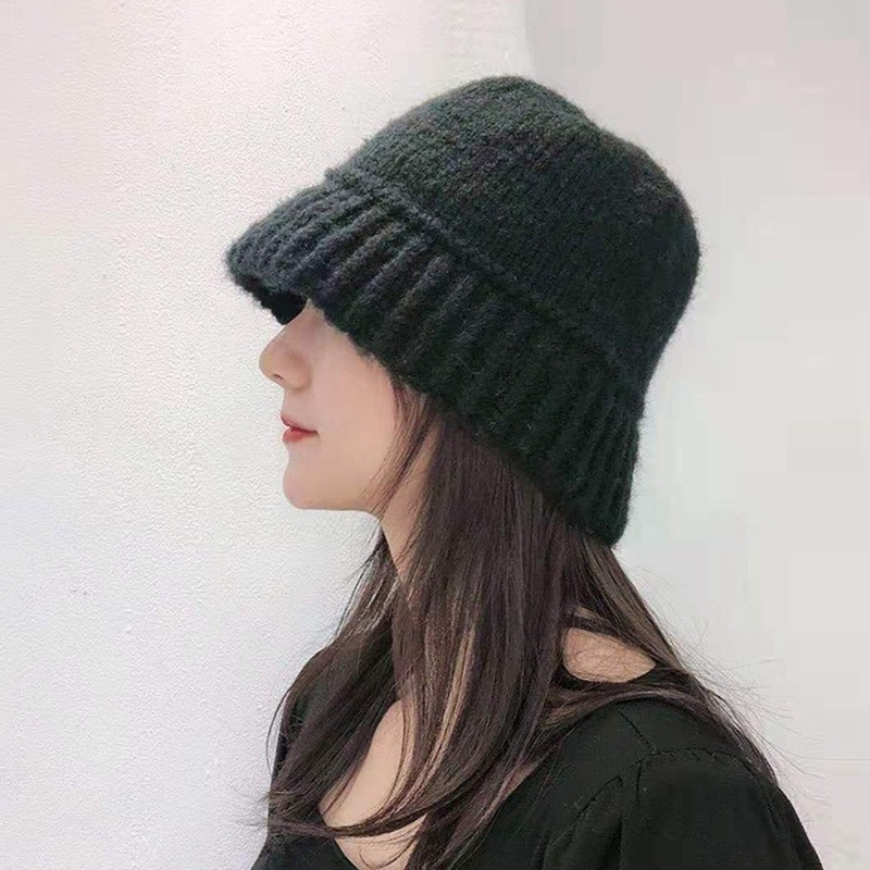 Thời trang bbyter mũ mùa đông cho phụ nữ dệt kim xô len mũ ấm dome panama đen trắng cổ điển mũ xô ngư dân