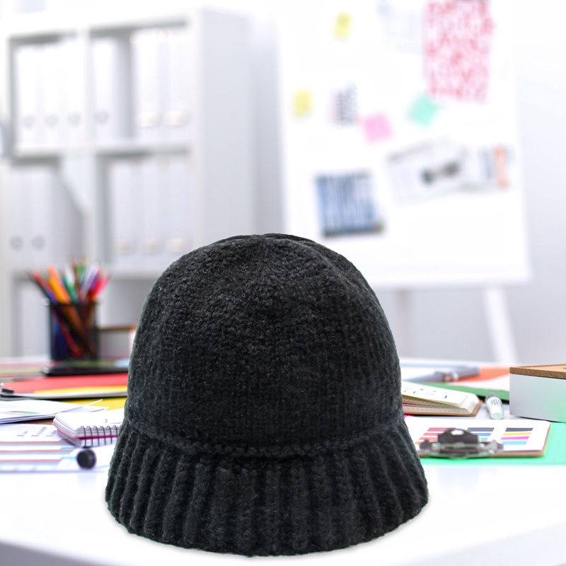 Thời trang bbyter mũ mùa đông cho phụ nữ dệt kim xô len mũ ấm dome panama đen trắng cổ điển mũ xô ngư dân