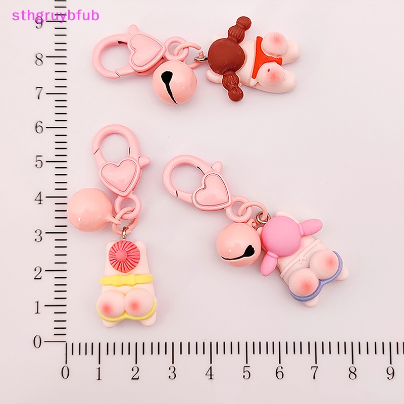 Sthb peach butt áo tắm cô gái móc khóa túi hoạt hình mặt dây chuyền cặp đôi sáng tạo phụ kiện quà tặng vn