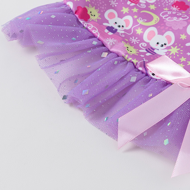 Suspender dog dress cho shih tzu nữ váy mèo dễ thương với nơ buộc quần áo cho thú cưng quần áo mùa hè cho chó con