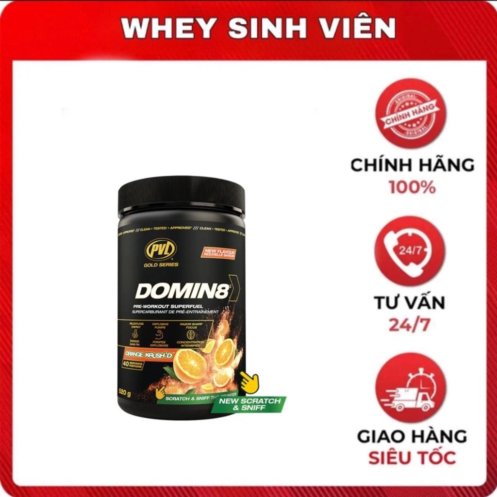 Pre Domino8 PVL - Bột tăng sức mạnh , tăng cơ bắp chính hãng tại wheysinhvien