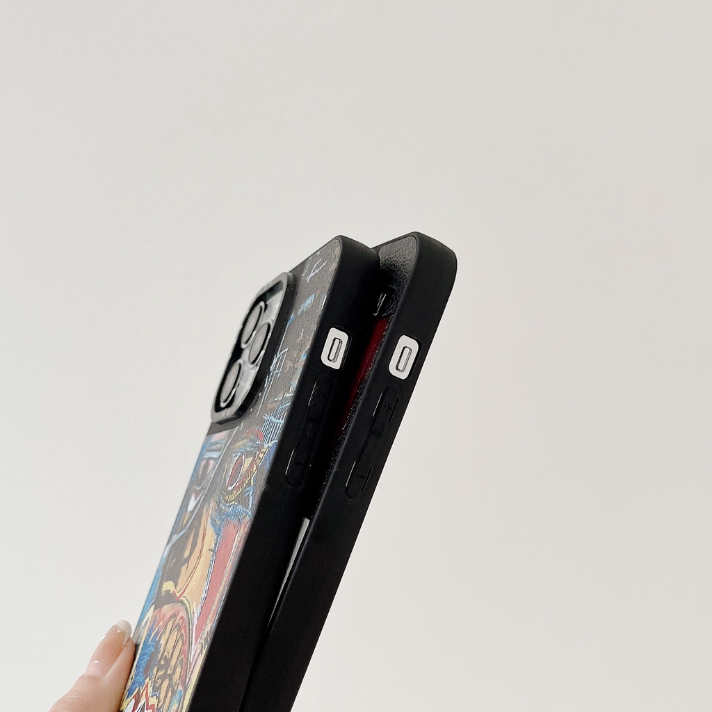 Artist basquiat crown dinosaur formula leather texture casetify phone case cho iPhone 15 14 13 12 11 pro max plus x xs xr, vỏ cứng