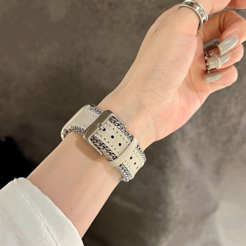 Dây đeo bằng da có dây kéo sáng tạo cho apple watch 8 7 6 se 5 4 3 dây đeo đồng hồ cho iwatch 41mm 40mm 45mm 44mm 42 38 ultra 49mm bracelet