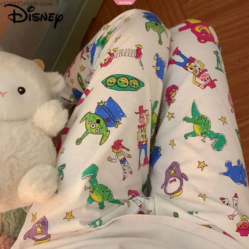 Disney toy story new autumn women long sleeve pyjama quần sanrio in thường kawaii quần lười gió lỏng quần mềm