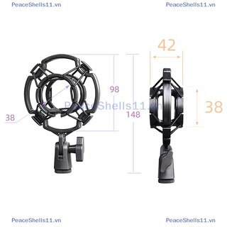 Peaceshells universal professional condenser microphone mic shock mount holder studio recording for large diaphram mic clip black.