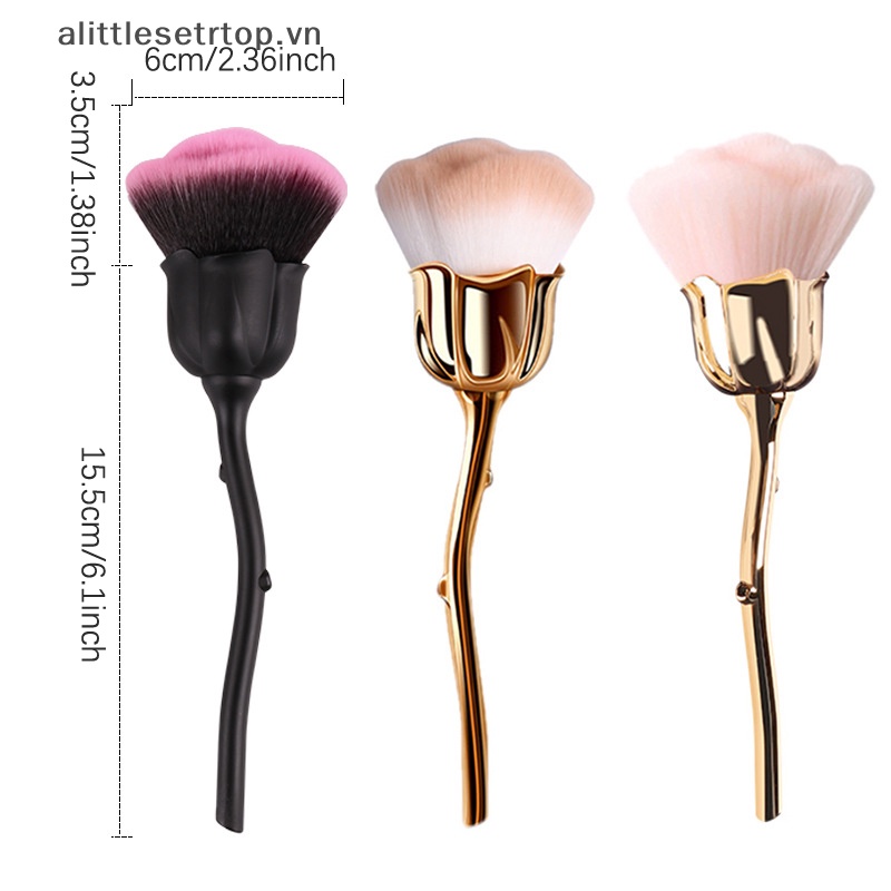 Alittlesetrtop flower nail brush for manicure rose nail art brush nail accesories tools phổ biến round small gel polish chổi làm sạch bụi.