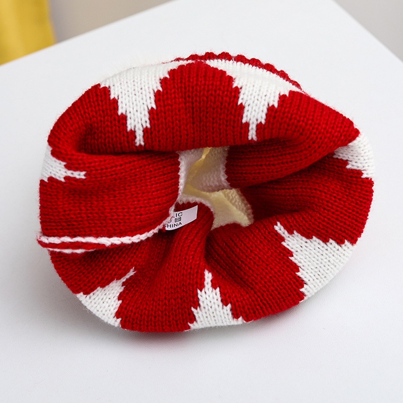 Se7en Mũ Len Dệt Kim Hoạ Tiết Kẻ Sọc Màu Trơn Phong Cách Giáng Sinh Cho Bé Gái