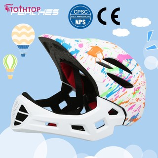 Mũ bảo hiểm trượt băng toàn mặt cho trẻ em Mũ bảo hiểm an toàn có đèn hậu LED Mũ bảo hiểm trẻ em Mũ bảo hiểm xe thăng bằng cho trẻ em S 46-53cm