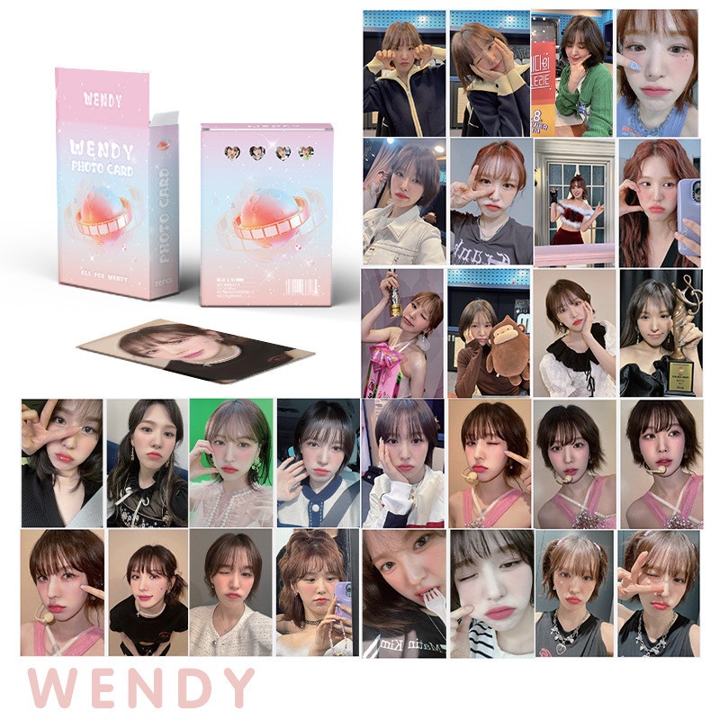 50-55 cái / hộp red velvet photocards laser holographic lomo cards redvelvet wendy irene joy kpop bưu thiếp giá rẻ ht