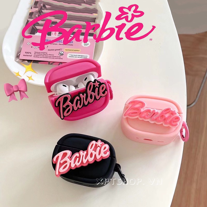 Hộp đựng tai nghe cho Airpods 1/2/pro/new 3 Hộp đựng tai nghe Apple Hộp đựng tai nghe thời trang Airpods 3 Set Silicone Full Set Pink Barbie