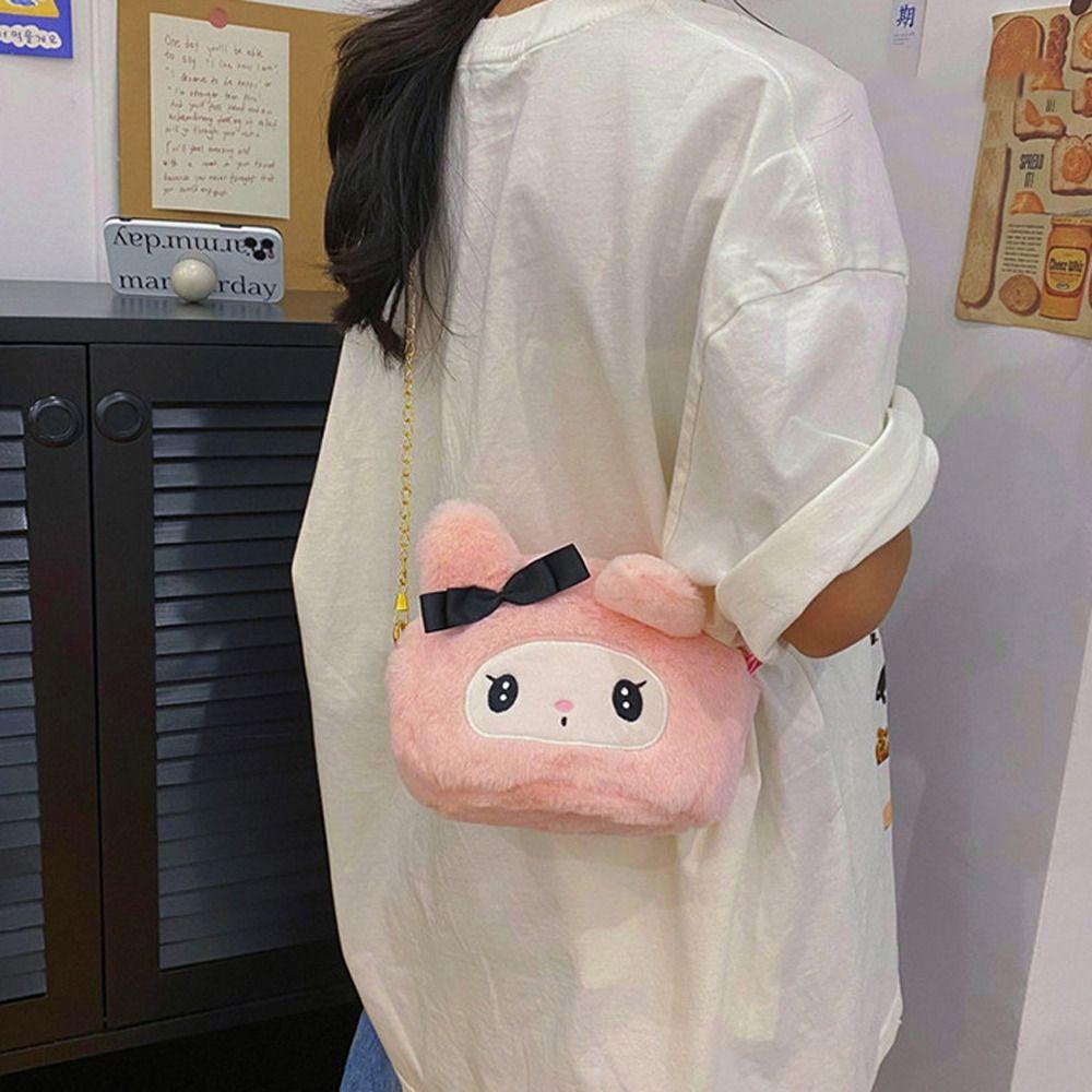 Shanhai Túi Đeo Chéo Vai Hình kuromi melody Nhồi Bông Sức Chứa Lớn Nhỏ Nhắn Họa Tiết Hoạt Hình my melody Trẻ Em / Nữ