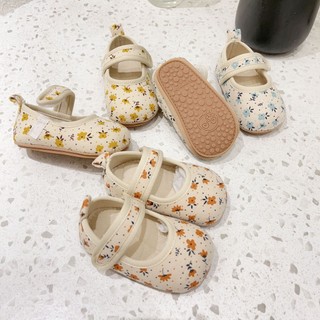 Ins autumn influencer baby girl soft-soled toddler shoes baby breathable anti-slip small cloth shoes floral velcro shoes qkoh