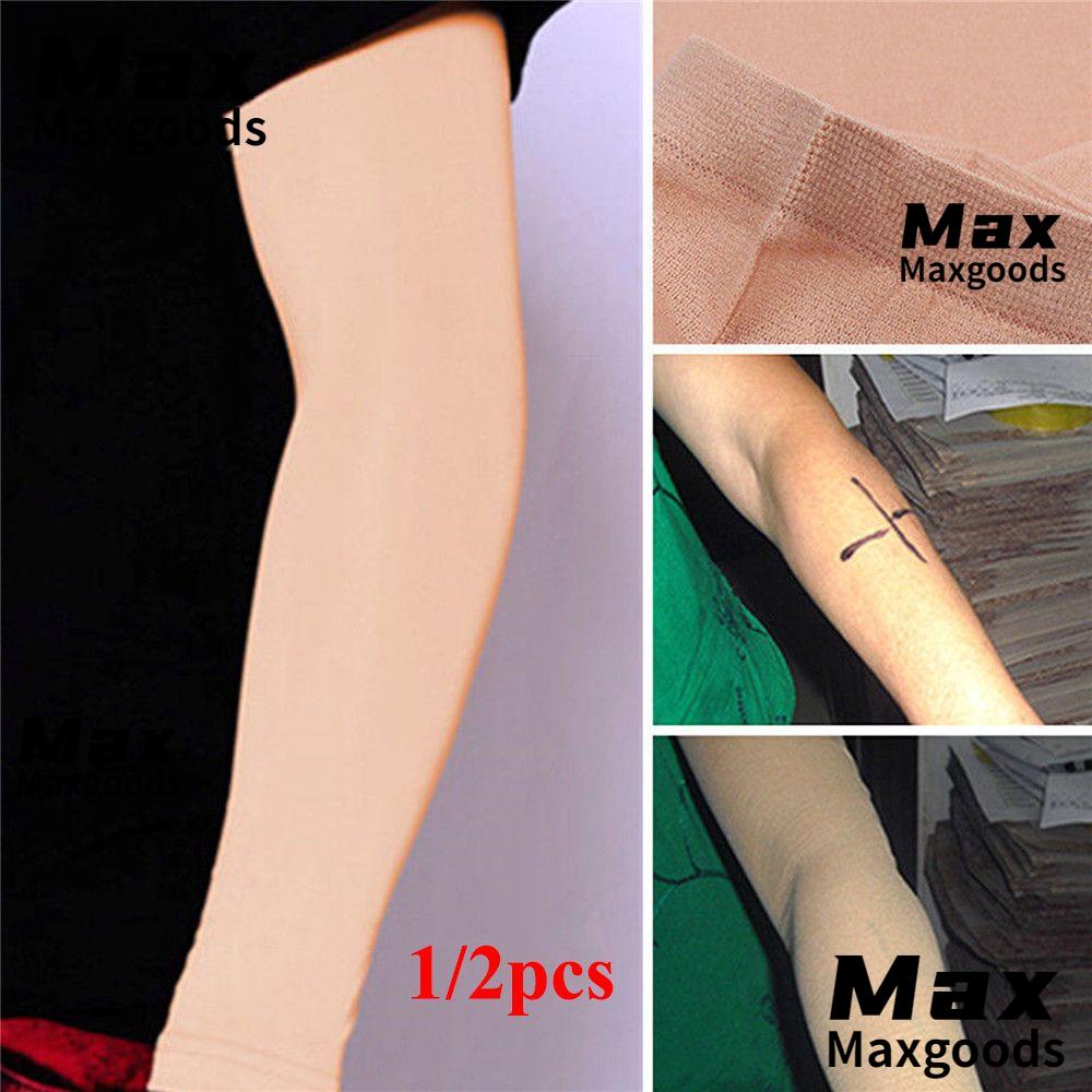 Maxg 1/2 chiếc tay áo nén màu da cánh tay ấm hơn chống nắng che khuyết điểm cẳng tay