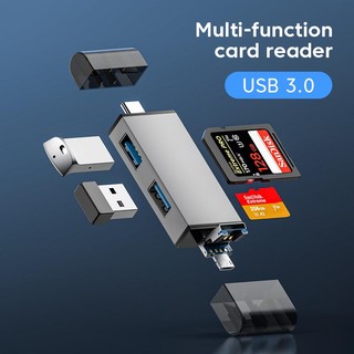 Elough 7 in 1 card reader micro usb to type c adapter usb 3.0 high-speed transfer multi-function flash drive tf sd card