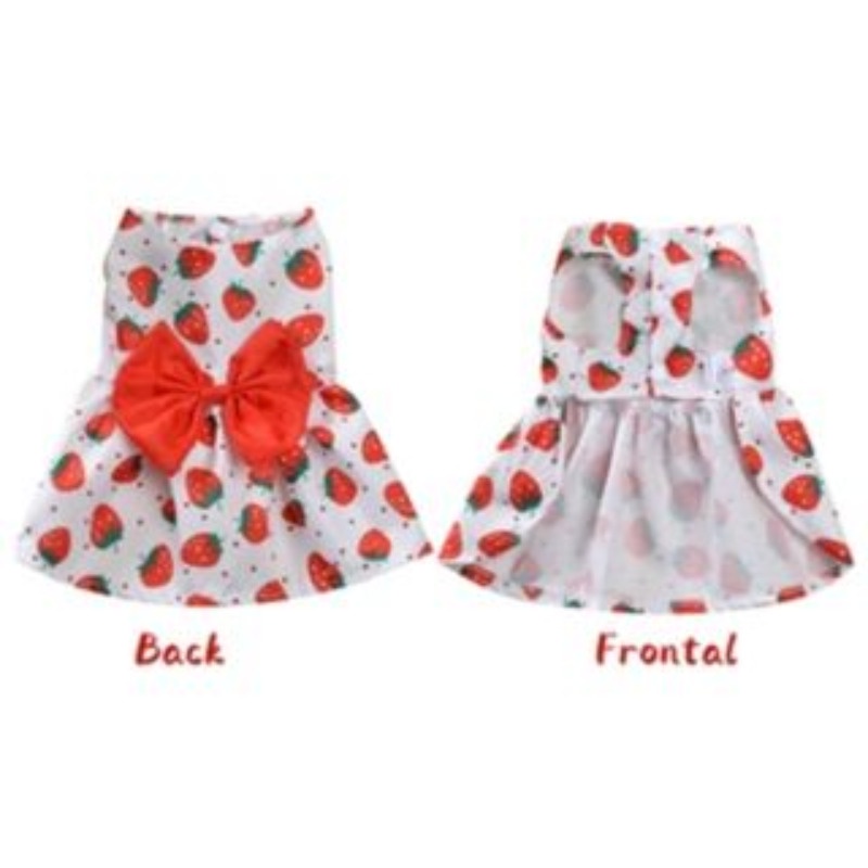 Dog dress shih tzu puppy skirt pet shirt cat quần áo s-xl thời trang dễ thương pet cat butterfly váy trái cây dứa bông vest quần áo mùa hè quần áo cún con