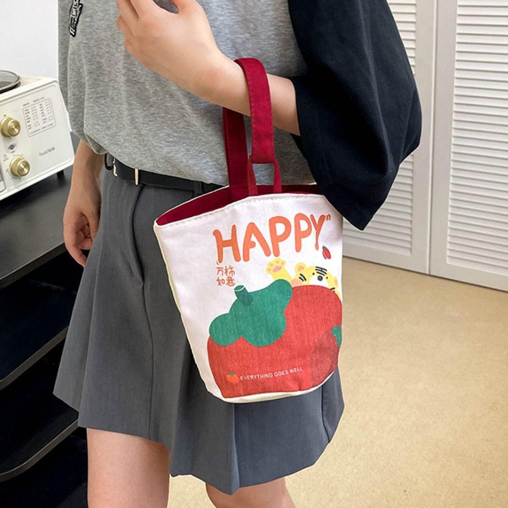 Ofular Túi vải Đeo Chéo Màu Trơn In Họa Tiết Hoạt Hình Phong Cách Tối Giản Thời Trang Cho Nữ