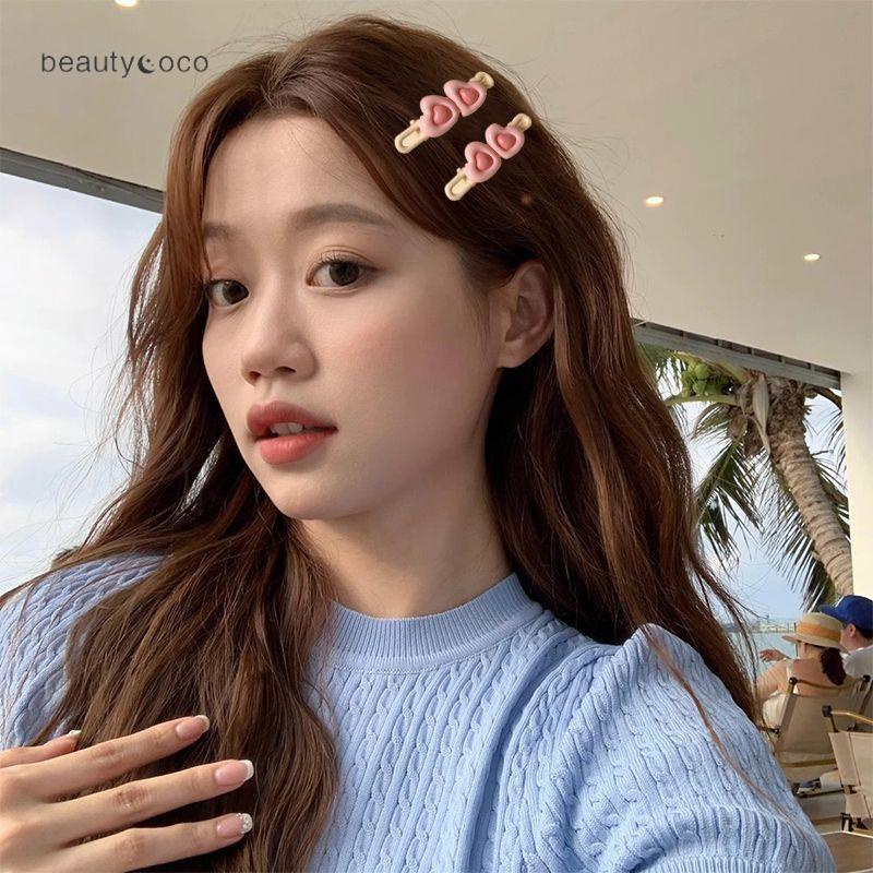 Beautycoco🍊Kẹp tóc mái hình trái tim màu kẹo ngọt thời trang cho nữ