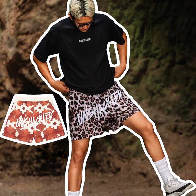 5 màu!!2023 mới của nam giới mỹ động vật in nhanh khô quần short đường phố hip hop báo in xu hướng lỏng lẻo nhân quả thể thao bóng rổ quần ngắn
