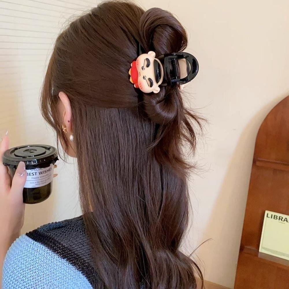 Jestine Kẹp Tóc acrylic Hình Hoạt Hình shin-chan Quà Tặng Hằng Ngày