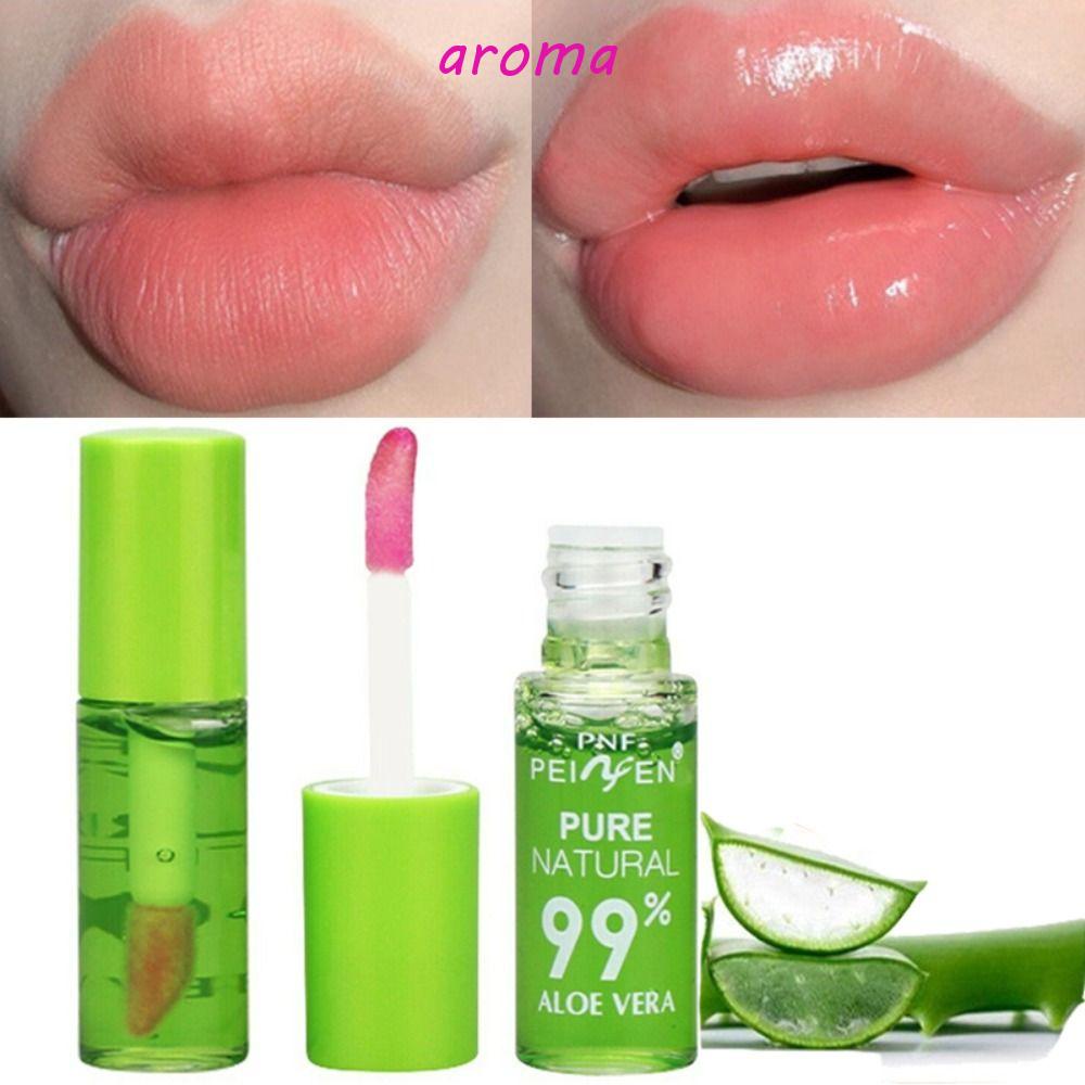 Son dưỡng môi trong suốt aroma magic color change moisturizing natural aloe vera lipgloss comestics lip gloss dry lip care lip tinted lip moisturizer