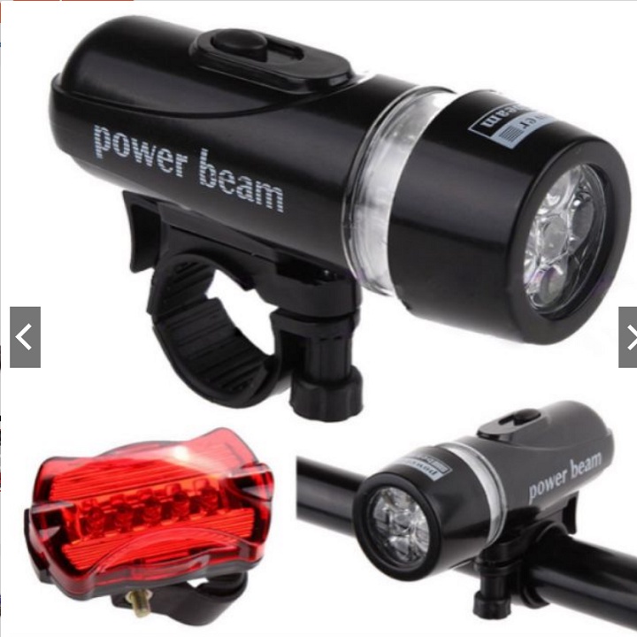Đèn pha và đèn hậu Power Beam gắn xe đạp