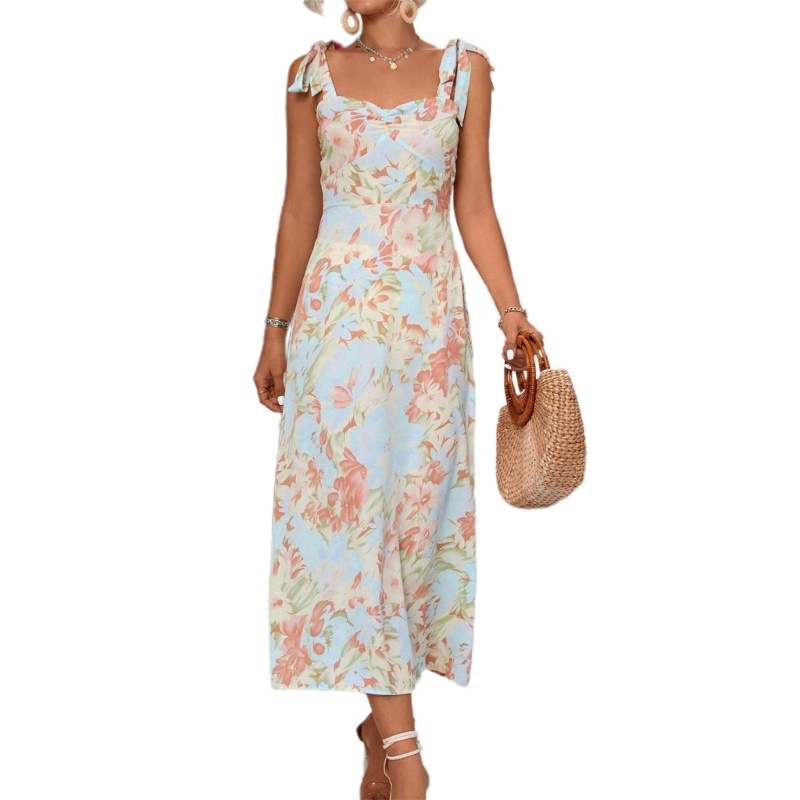 Đầm Quây Ngực Không Tay In Hoa Thời Trang Mùa Hè 2023 Dành Cho Nữ