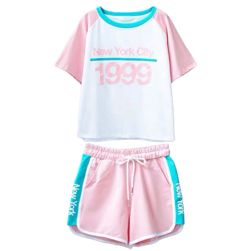 Bộ Đồ Thể Thao Hai Mảnh Dáng Rộng Phong Cách Hàn Quốc Thời Trang Mùa Hè Mới Cho Nữ