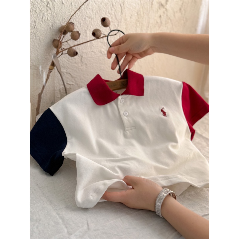 Áo polo Tay Ngắn In Họa Tiết Hoạt Hình Thời Trang Mùa Hè Cho Bé Trai