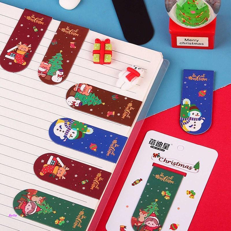 Aoto Bộ Bookmark Đánh Dấu Trang Sách Chống Thấm Nước Bền Bỉ Nhỏ Gọn Giáng Sinh