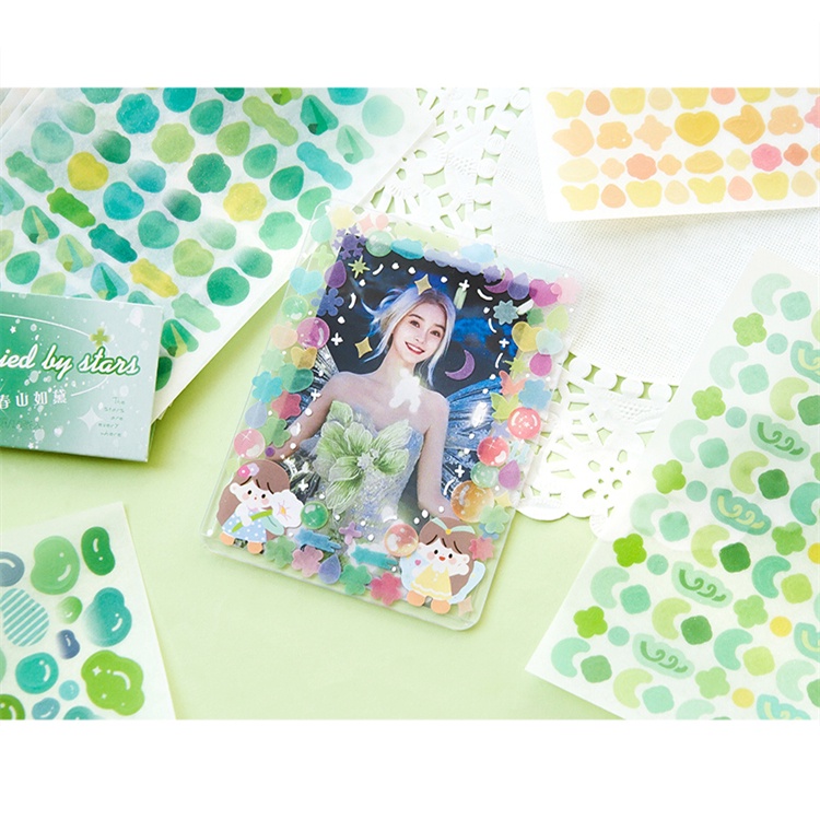 Bộ 10 Miếng Dán Hình Ngôi Sao Bong Bóng Trang Trí Sổ Tay