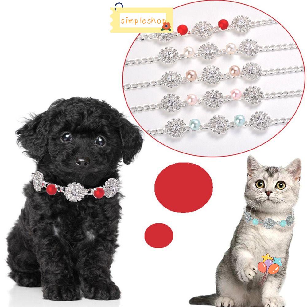 Chó Đơn Giản|Cổ Áo Thời Trang|Điều Chỉnh Được|Mặt Dây Chuyền Kim Cương