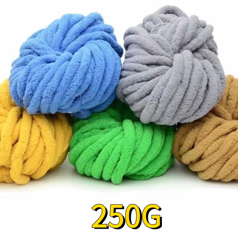 Cuộn len Chenille 250gr siêu mềm mại, Len Chunky Cuộn To
