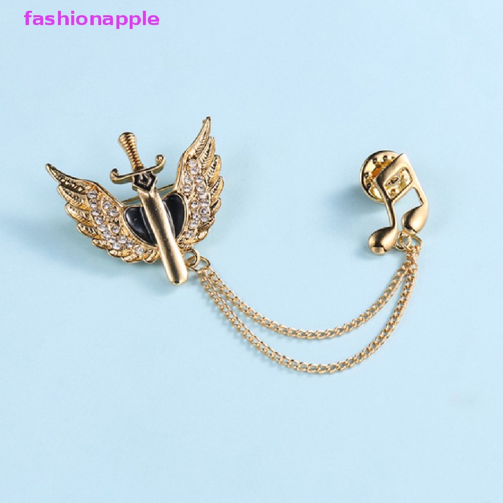 1 Ghim Cài Áo Hình Đôi Cánh Thiên Thần / Rồng / Mỏ Neo Màu Xanh Navy Thời Trang Cho Nam Và Nữ