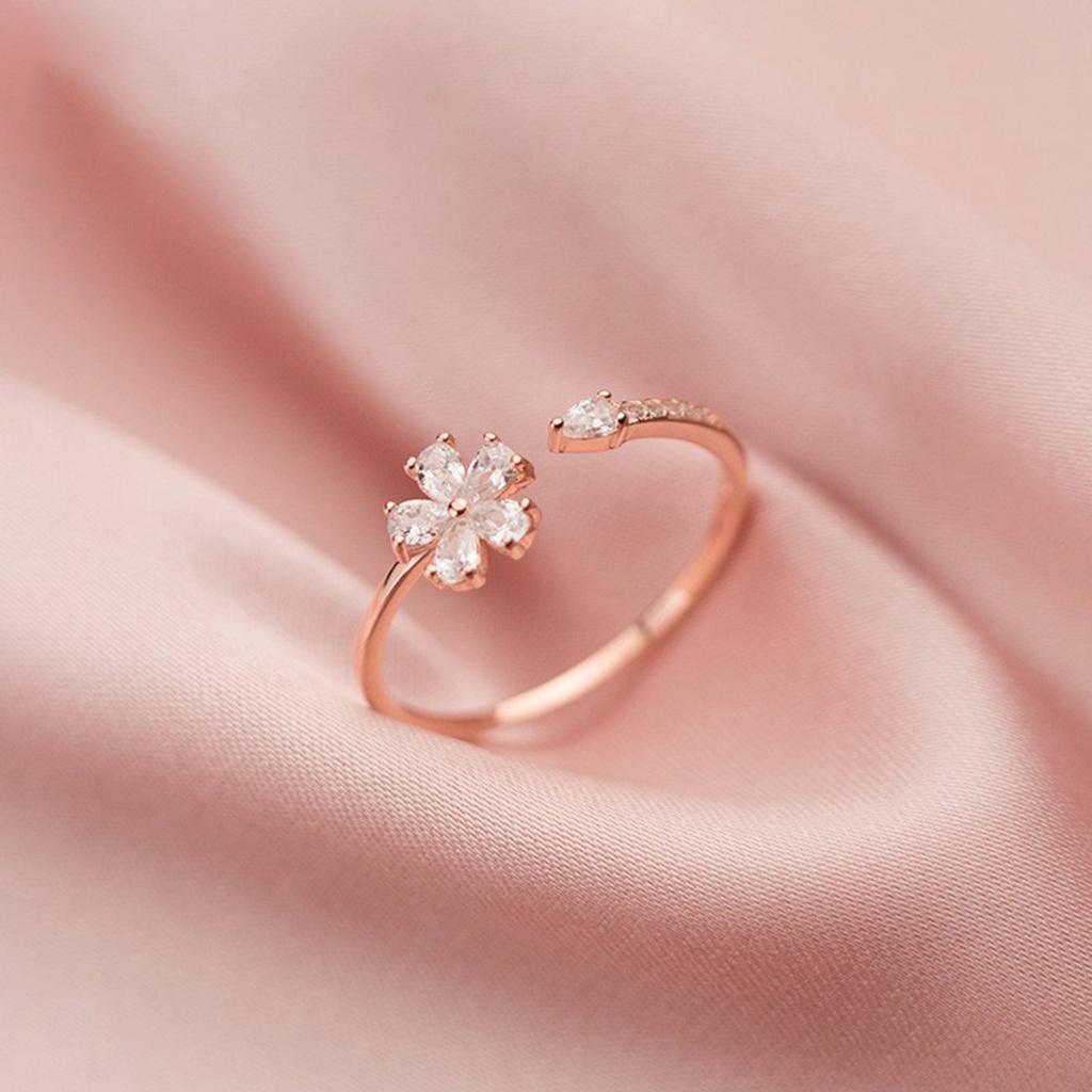 Nhẫn Hở Mạ Vàng / Bạc Đính Đá Sang Trọng Cho Nữ