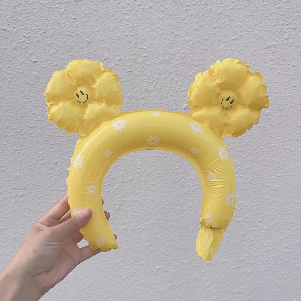 Băng Đô Cài Tóc Gắn Bong Bóng Họa Tiết Hoa Cúc Thời Trang Xinh Xắn Cho Bé Gái